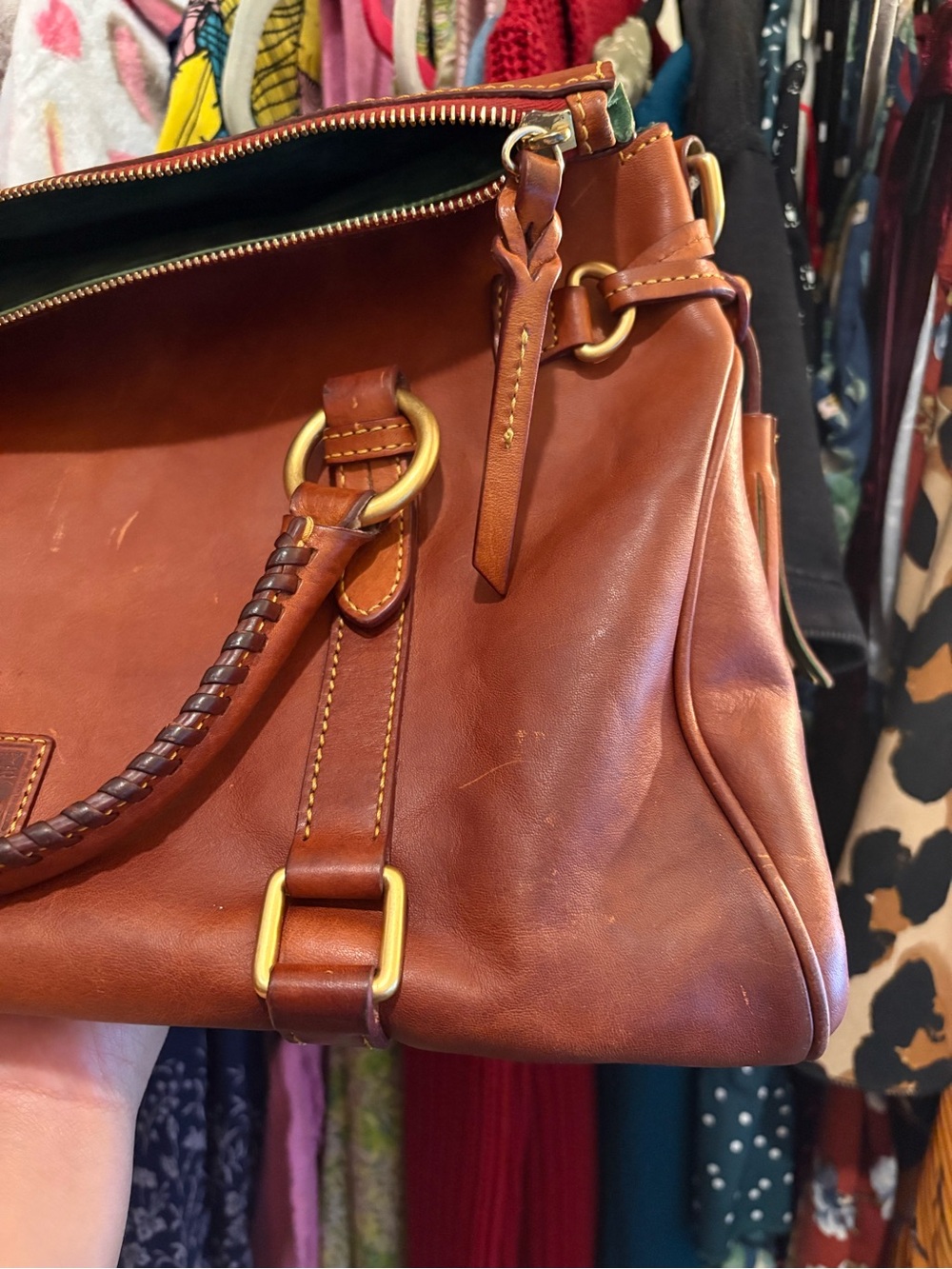 Dooney & Bourke | Large Florentine Leather Satchel | Patina - Picture 5 of 16